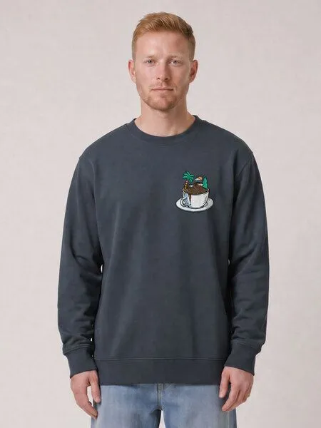 watapparel watapparel Sweatshirt Unisex Coffee waves, India ink grey, – Produktbild 2 von 2