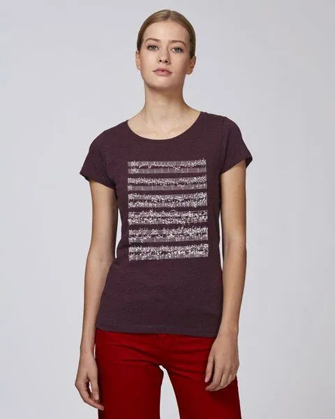 UNIPOLAR UNIPOLAR Musik T-Shirt | Musikalisches Opfer, Heather grape red, – Produktbild 3 von 4