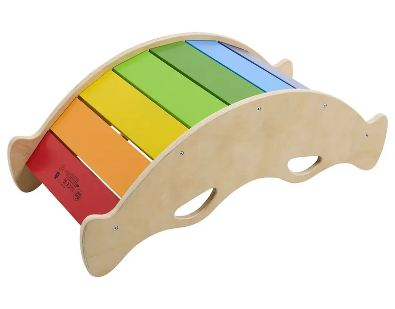 lupilu Einzelschaukel Holz Balancewippe Kinder Birkensperrholz mit 4 Griffen ab 2 Jahren, Beige, – Produktbild 2 von 5