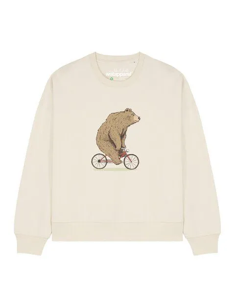 watapparel watapparel Sweatshirt Frauen Fahrradbär, Natural raw, – Produktbild 1 von 2