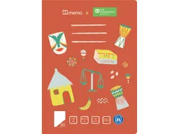 Memo memo x SOS-Kinderdörfer weltweit Schulheft DIN A4, 16 Blatt, Lin. 20 – Produktbild 1 von 1