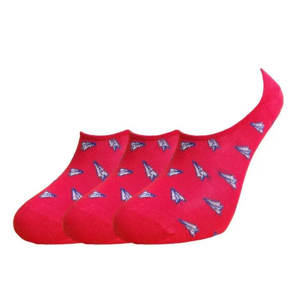 BLS Organic BLS Organic 3er Pack Biobaumwolle Sneaker Socken, Rot, – Produktbild 1 von 2