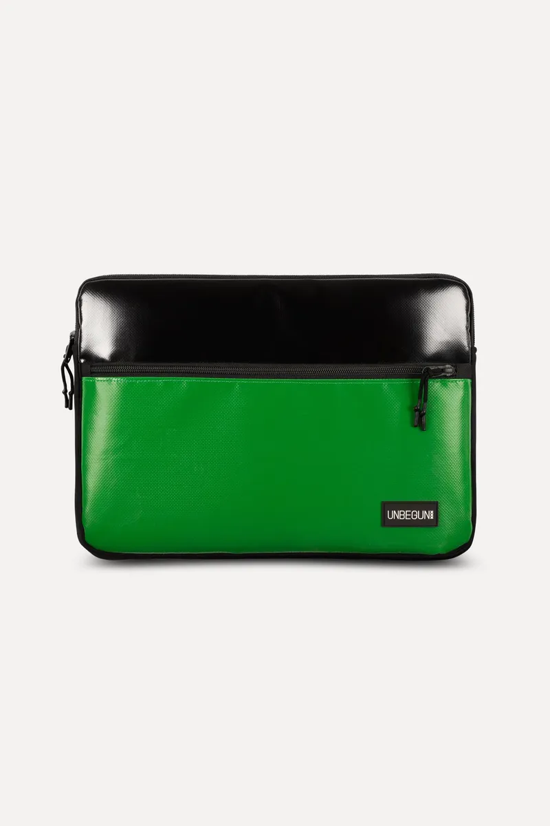 UNBEGUN UNBEGUN Herren vegan Laptop-Tasche Mit Fronttasche /Grün, Schwarz, – Produktbild 2 von 2