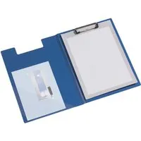 FolderSys Klemmbrettmappe blau für Format A4 aus PP, mit Dreiecks-Klarsichttasche – Produktbild 1 von 1