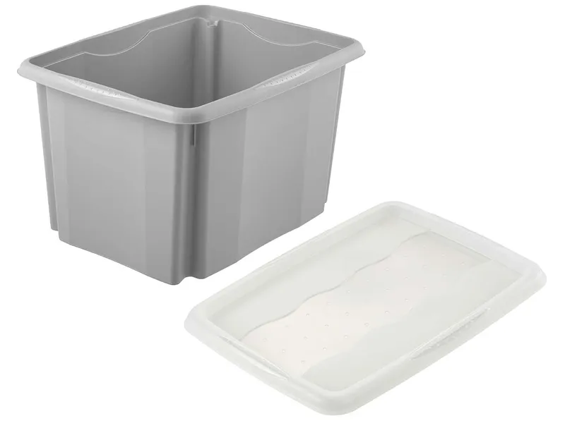 Keeeper Keeeper Aufbewahrungsbox "Emil Eco Line" mit Deckel "Emilia", 44,5x34,5x27 cm, 30 l, Grau, – Produktbild 1 von 1