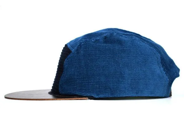 Lou-i Lou-i Cord Cap mit edlem Holzschild - Made in Germany, Blau-schwarz, – Produktbild 3 von 4