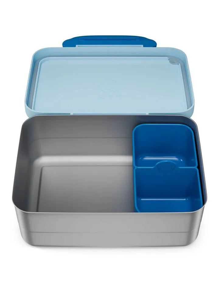 Affenzahn Affenzahn Lunchbox Edelstahl Brotdose, Edelstahl, (Edelstahl Brotdose, 2-tlg., 1x Brotdose, 1x Trennfach), spülmaschinengeeignet bis 45 Grad, Handwäsche empfohlen, Blau, – Produktbild 2 von 5