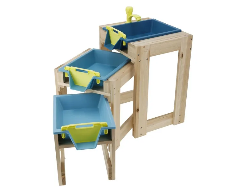 lupilu Wasserspieltisch Lupilu Wasserspieltische aus Holz mit 3 Spielebenen – Produktbild 2 von 5