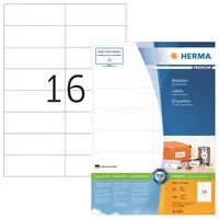 Herma Herma Premium - Papier - matt - permanent selbstklebend - weiß - 105 x 37 mm 3200 Etikett(en) (200 Bogen x 16) – Produktbild 2 von 3