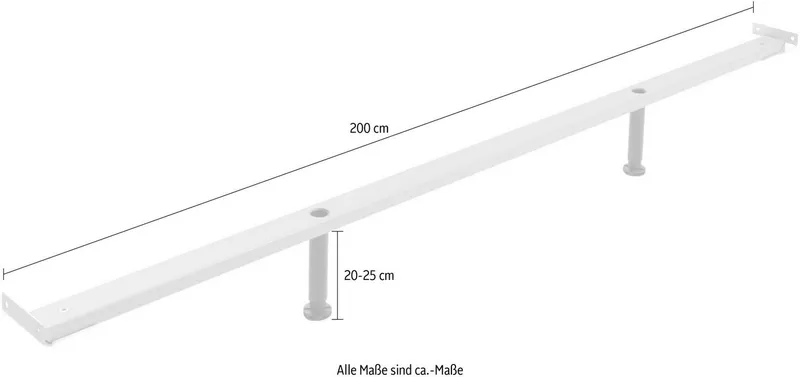 HASENA Möbelfuß Midtraver, 200 cm, Beige, – Produktbild 1 von 3