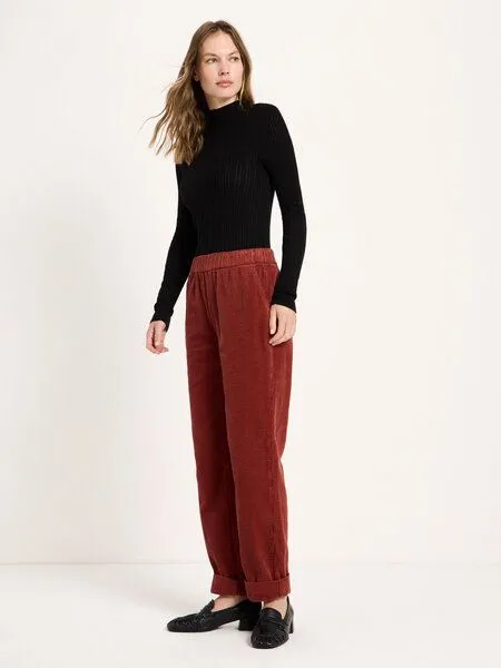 LANIUS LANIUS Kord-Hose mit Gummizug, Red mahagony, – Produktbild 3 von 4