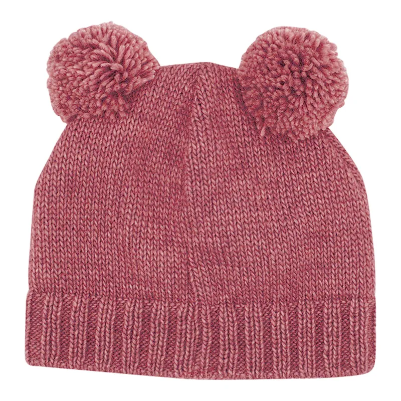 Maximo Maximo Winter-Strickmütze mit Bommel, Rosa, – Produktbild 3 von 5