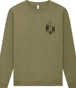 Spreecult Spreecult kleines Lagerfeuer- Unisex Sweatshirt - Bio und Fair - Natur Nacht Berge – Produktbild 1 von 1