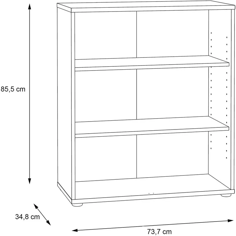 FORTE Regal Tempra, Mehrzweckregal breit, Höhe 111,1cm, 2 Ablageböden, Breite 73,7 cm, Braun, – Produktbild 1 von 5