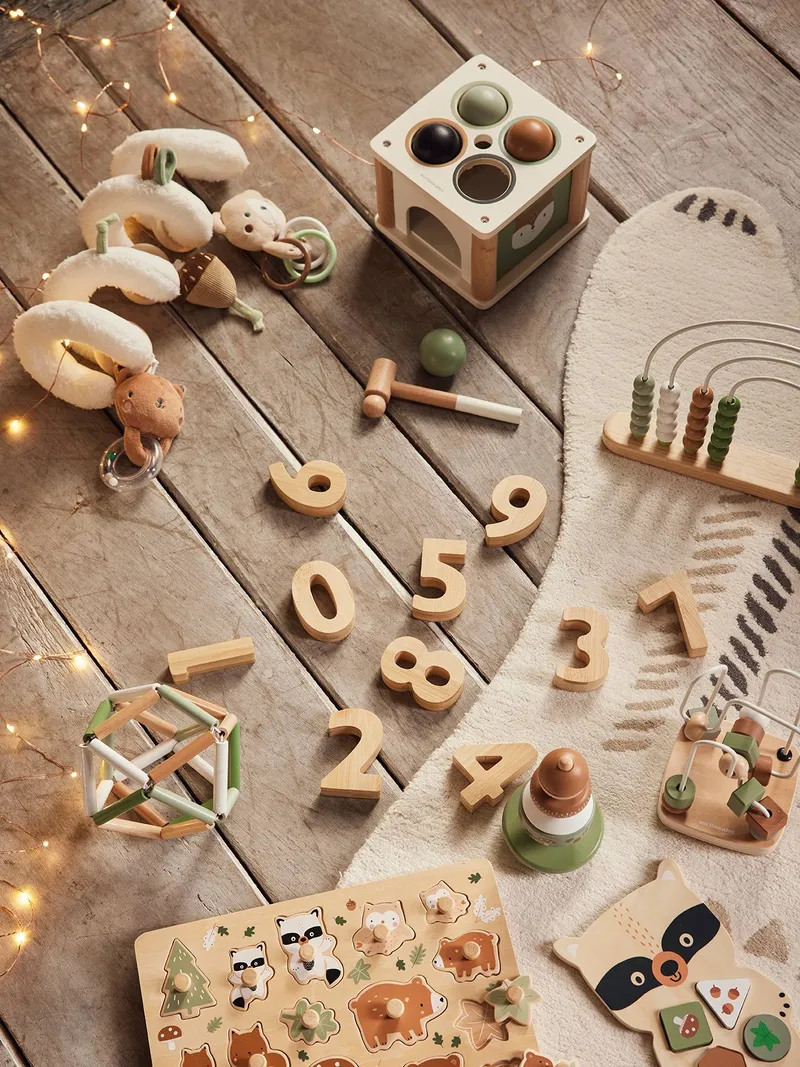 Vertbaudet Baby Steckpuzzle GRÜNER WALD, Mehrfarbig, – Produktbild 2 von 4