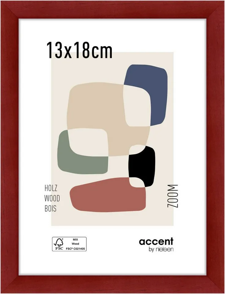 accent by nielsen Bilderrahmen Holz Bilderrahmen Zoom, (1 St), Rot, – Produktbild 2 von 5