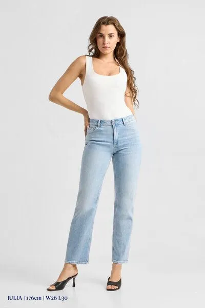 DAWN Damen Jeans MORNING Regular Straight DAWN Minimal Stretch, Bright blue, – Produktbild 3 von 6