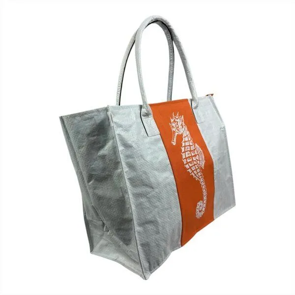 Beadbags Beadbags Einkaufstasche Ri94 recycelter Reissack, Seepferd weiß, – Produktbild 2 von 4