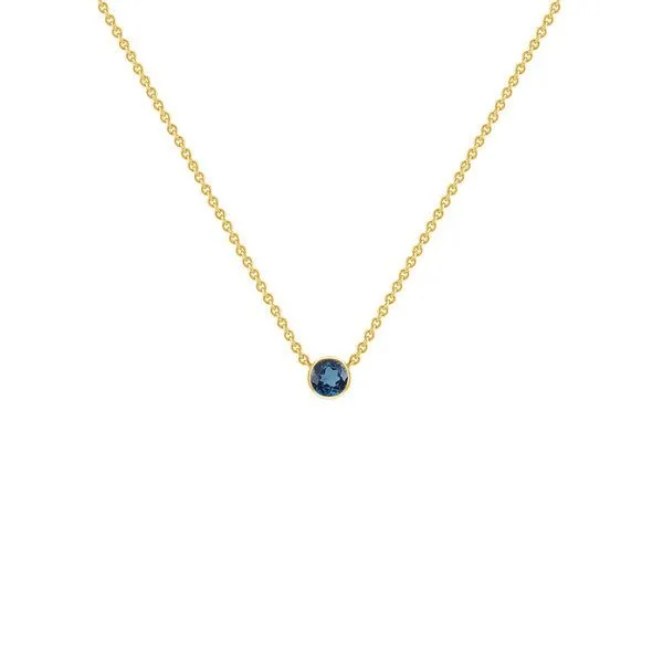 Eppi Eppi Silberne minimalistische Kette mit einem Londoner Topas Glosie, Gelb, – Produktbild 1 von 4