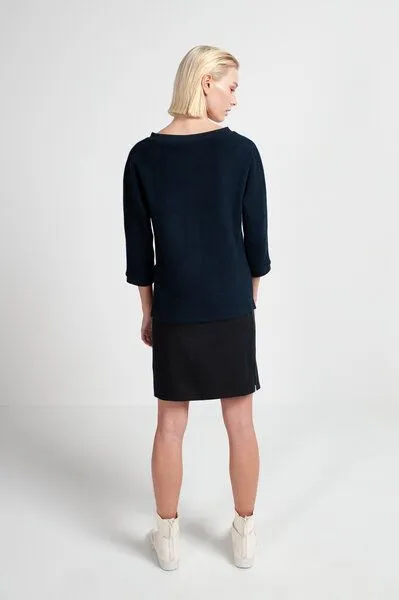 SHIPSHEIP SHIPSHEIP MILEVA - Damen Pullover in Cord-Optik aus Bio-Baumwolle, Navy, – Produktbild 3 von 3