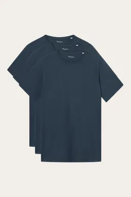 KnowledgeCotton Apparel KnowledgeCotton Apparel Herren vegan 3er-Pack T-Shirts Insgesamt Eclipse – Produktbild 1 von 1