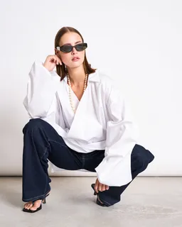 JAN N JUNE JAN 'N JUNE Damen vegan Bluse Puffy Wrap Aquilia Weiß – Produktbild 1 von 1