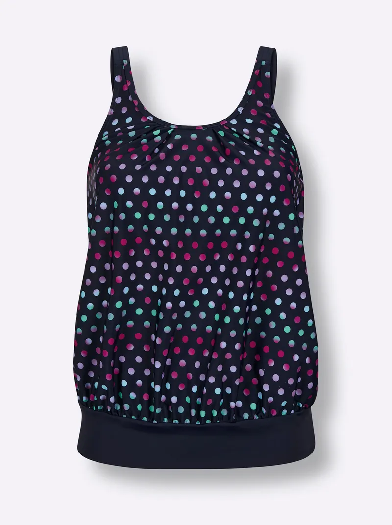 feel good Oversized-Tankini-Top marine-magenta-bedruckt, Marine-magenta-bedruckt, – Produktbild 1 von 2