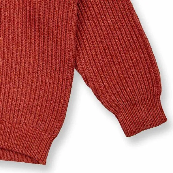 Sense Organics Sense Organics Kinder Strickpullover, Modell MARLEY, Terrakotta-rot melange, – Produktbild 3 von 3