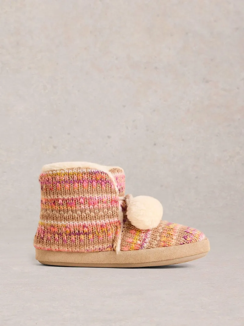 White Stuff Gestrickte Haus-Booties - S, Natur multi, – Produktbild 1 von 4