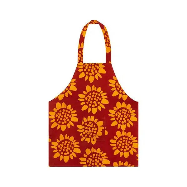 Global Mamas Global Mamas Kinderschürze aus 100% Biobaumwolle, Sonnenblumen-rot (rot), – Produktbild 1 von 3