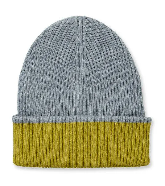 Sense Organics & friends in cooperation with GARY MASH Sense Organics & friends in cooperation with GARY MASH Kinder Strickmütze aus Biobaumwolle, Grau-grün, – Produktbild 1 von 2