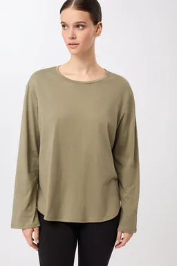 mandala MANDALA Damen vegan Longsleeve Halfmoon Khaki – Produktbild 1 von 1