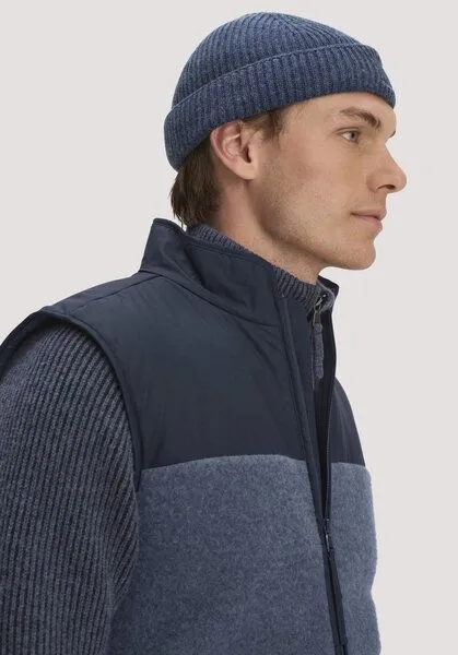 hessnatur hessnatur Strickmütze aus Bio-Merinowolle mit recycelter Wolle und Bio-Baumwolle, Mitternachtsblau, – Produktbild 1 von 3