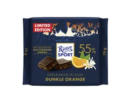 Ritter Sport Ritter Sport Schokolade, Ritter Sport Dunkle Orange Edel Halbbitter Schokolade leicht herb 75g – Produktbild 1 von 1