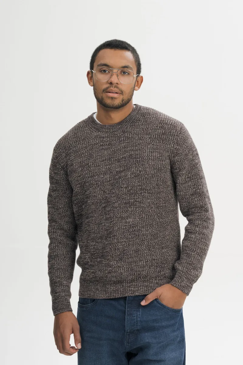 MELA MELA Herren vegan Strickpullover Ravi Mit Sprenkeln, Braun, – Produktbild 2 von 2