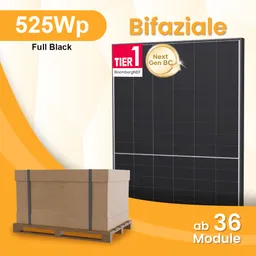 LONGi LONGi Hi-MO X10 525Wp BC Bifaziale Solarmodule für Balkonkraftwerke Photovoltaik Glas-Glas - 36 Stücke – Produktbild 1 von 1