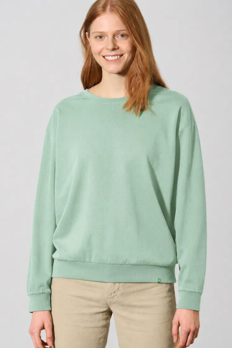 HempAge Hempage Damen vegan Sweatshirt Basic Menta Grün, Grün, – Produktbild 2 von 2