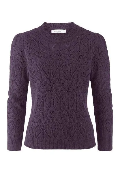 hessnatur hessnatur Pullover Regular aus reinem Alpaka, Dunkle traube, – Produktbild 3 von 4