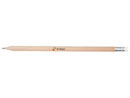 FSC-zertifizierter Bleistift rund 18,5 cm mit Radiertip, natur aus Lindenholz – Produktbild 1 von 1