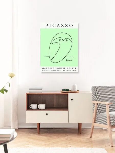 Photocircle Photocircle Poster / Leinwandbild - Picasso Eule – grün – Produktbild 3 von 4