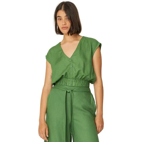 SKFK SKFK Bluse HEGAN, Basil green, – Produktbild 1 von 3
