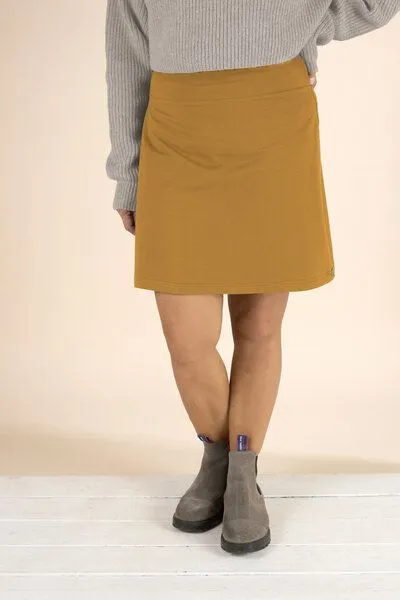 La Gitana La Gitana Rock A-Linie „Junie“ – Standardlänge, aus Bio-Baumwolljersey – fair & nachhaltig, Safrangelb, – Produktbild 4 von 4