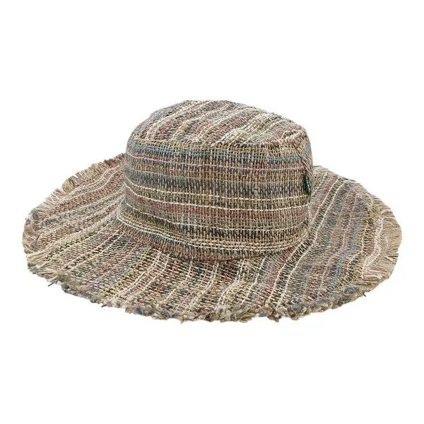 short'n'pietz short'n'pietz Sommerhut aus Hanf, Beige grün bunt gestreift, – Produktbild 1 von 4