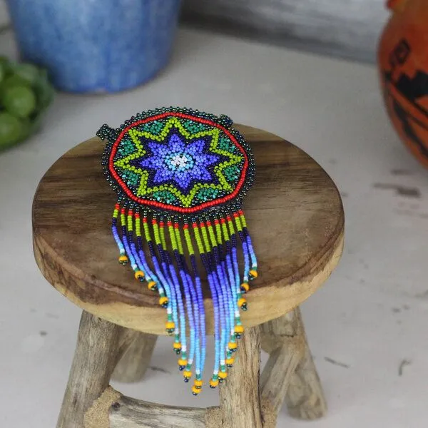 Mitienda Shop Mitienda Shop Huichol Halskette Damen | Retro-Schmuck, Grün/blau, – Produktbild 3 von 4