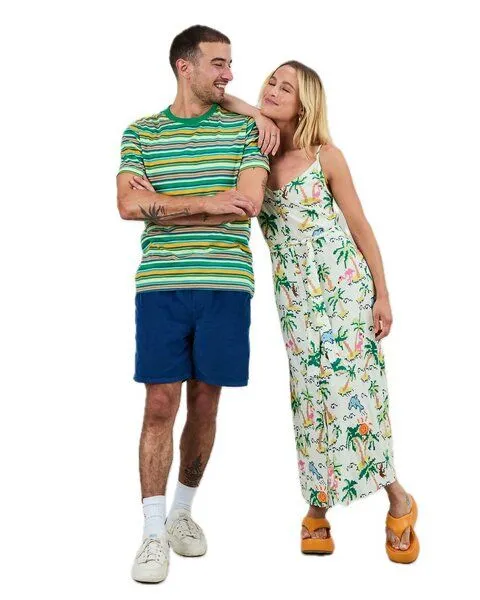 Brava Fabrics Brava Fabrics grün gestreiftes T-Shirt – Produktbild 3 von 4