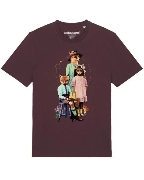 watapparel watapparel T-Shirt Unisex Fancy Fox, Red brown, – Produktbild 1 von 3