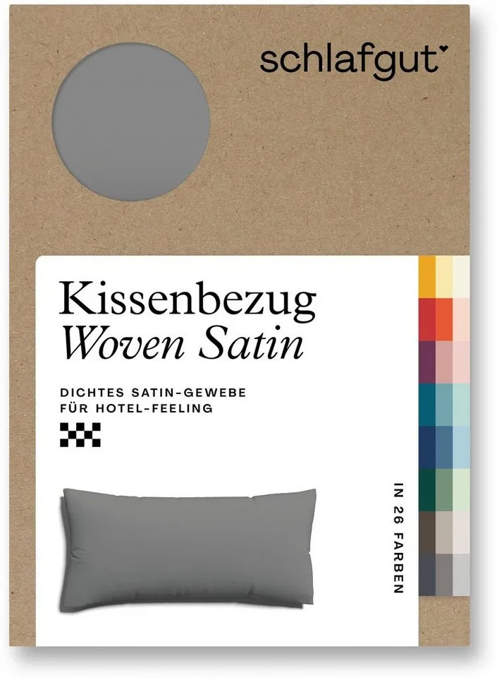 Schlafgut Schlafgut Kissenbezug Premium Kissenhülle Woven Satin, 100% Baumwolle, (1 Stück), Ton-in-Ton Reißverschluss, Fadendichte von 300tc, Uni, OEKO Tex, Grau, – Produktbild 8 von 8