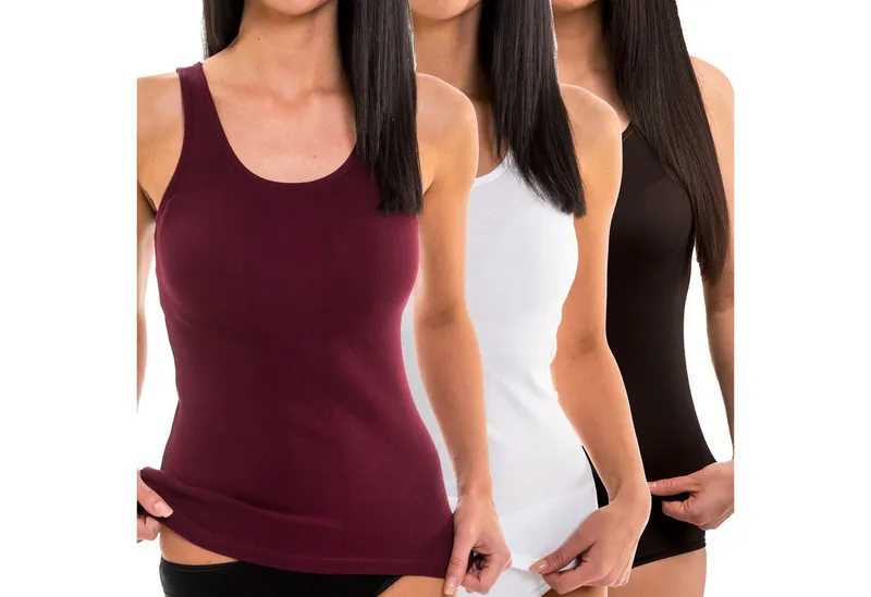 HERMKO Achseltop Achselhemd (Pack, 3er) Tank Top, Achselhemd, 100 % Bio-Baumwolle, Basic, Shirt, Feinripp, Bunt, – Produktbild 1 von 4