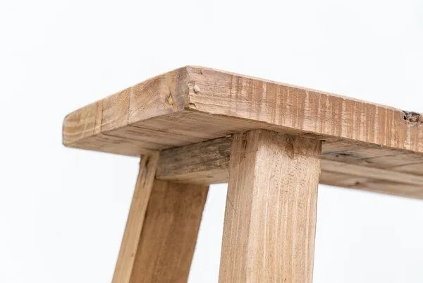 Originalhome Originalhome Chinesischer Hocker aus recyceltem Holz, Natur, – Produktbild 3 von 4