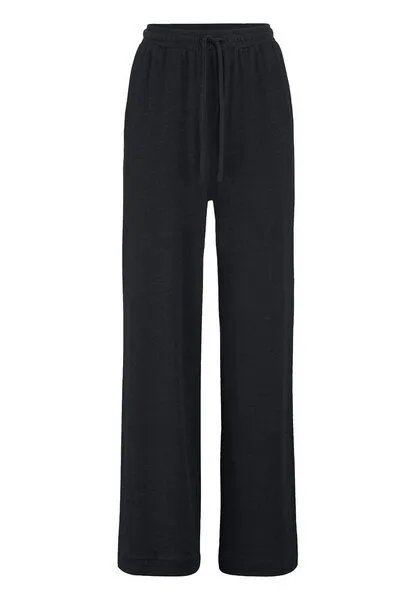 hessnatur hessnatur Jersey Hose Wide Leg Relaxed aus reiner Bio-Baumwolle mit Leinen, Schwarz, – Produktbild 3 von 4